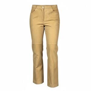 Vintage Women's Tan 100% Suede Leather Straigh Leg Pants Boho Festival - Size 28